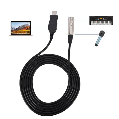XLR Femelle vers USB Microphone Câble Sing Connecteur Mic Ligne d