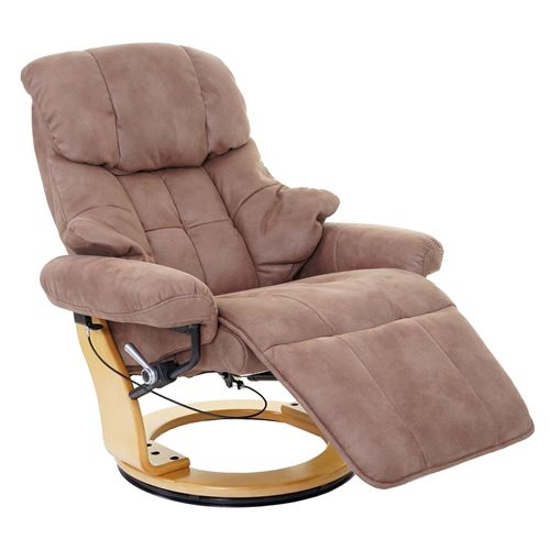 MCA fauteuil relax Calgary 2 tissu charge max. 150kg marron antique nature