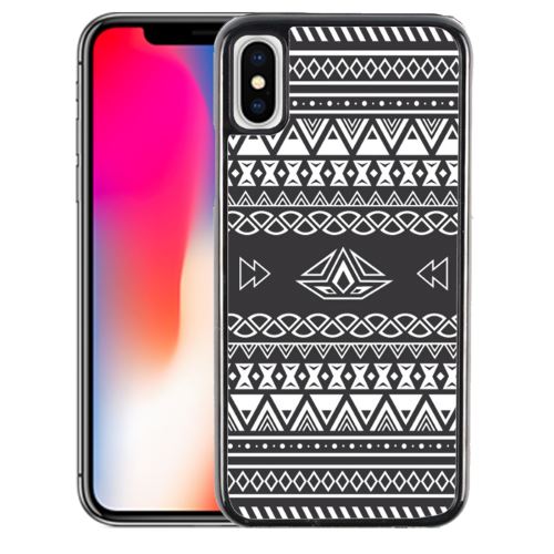 Coque pour iPhone XS azteque gris