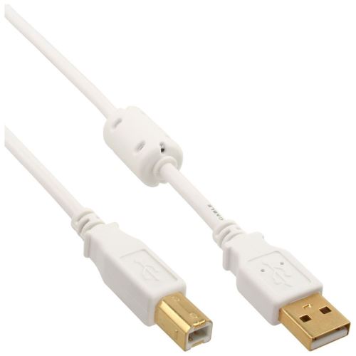 InLine - Câble USB - USB type B (M) pour USB (M) - USB 2.0 - 10 m - blanc