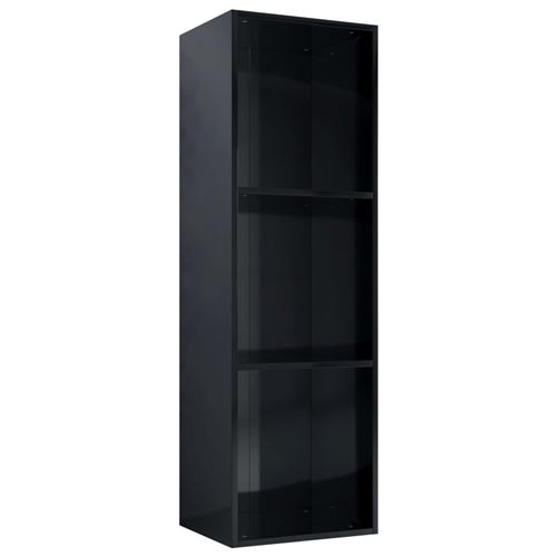 vidaXL Bibliothèque/Meuble TV Noir brillant 36x30x114 cm Aggloméré