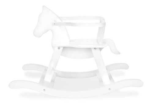 Cheval à bascule en bois laqué blanc