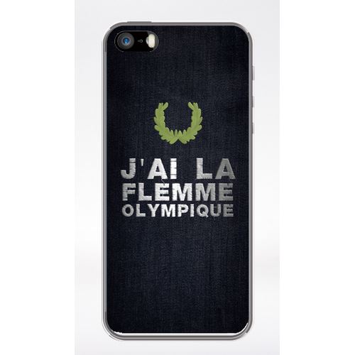 Coque J Ai La Flemme Olympique Compatible Iphone 5 Transparent