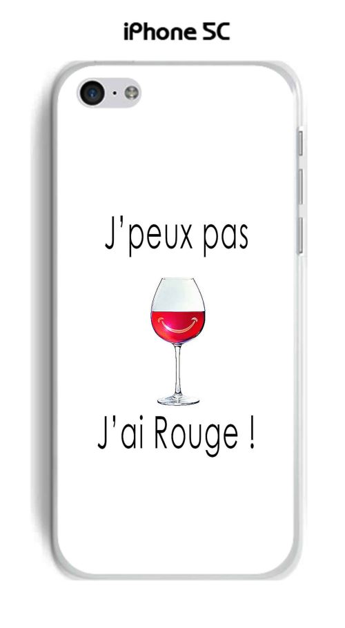 Coque TPU gel souple Apple iphone 5C design J'peux pas j'ai rouge
