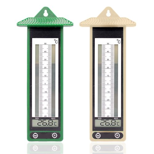 FISHTEC Lot de 2 - Thermometre Mini Maxi - Affichage Digital - Memoire Tempetatures minimales et maximales - Temperatures extremes