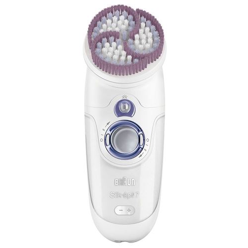 Braun 7 909 Brosse de Nettoyage, Exfoliation de la Peau, Visage, Corps, Imperméable,Sans Fil Blanco