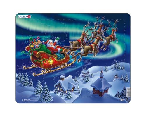 Puzzle 26 Pièces : Puzzle Cadre - Le Père Noël dans les Lumières Nordiques, Larsen