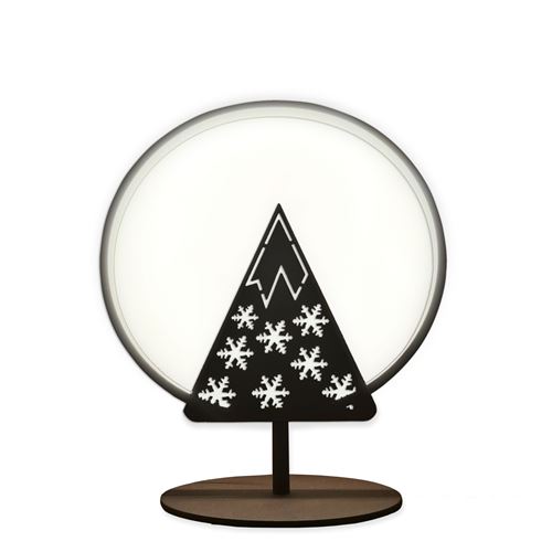 Lampe Cercle led en metal avec sapin