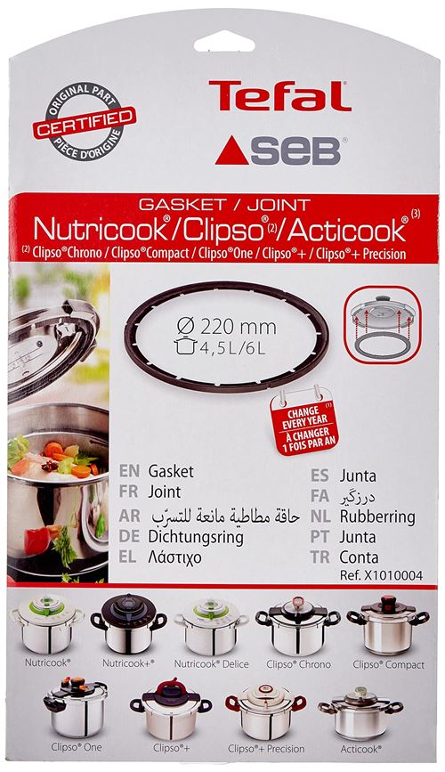 Joint De Couvercle 4,5/6L Diam. 220 Mm Seb Nutricook Acticook Clipso X1010004