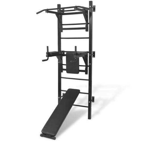vidaXL Fitnessapparaat wandgemonteerd zwart