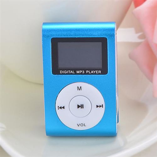 Mini Lecteur MP3 Clip Radio USB FM Écran LCD Bleu (Sans Écouteurs et câble)