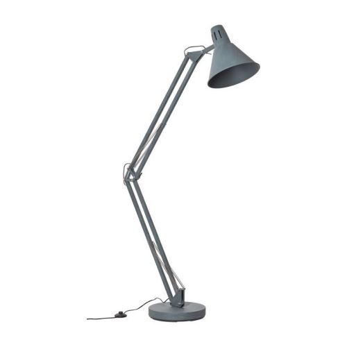 WINSTON Lampadaire en métal - H.176 x Ø32 cm - Gris - E27 - 60W