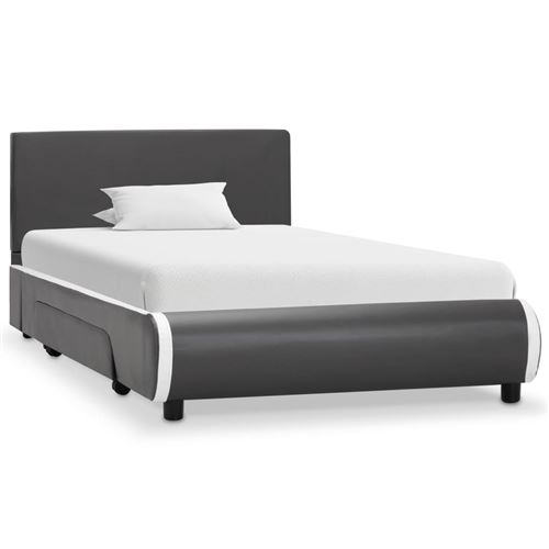 vidaXL Cadre de lit avec tiroirs Anthracite Similicuir 90 x 200 cm
