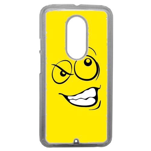 Coque Smiley Énervé Jaune Compatible Motorola Moto X2 Transparent