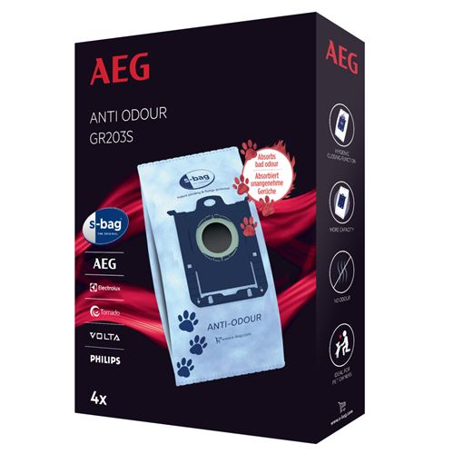 Electrolux - sac aspirateur - gr203s - anti odour - 4pcs - 9001684753