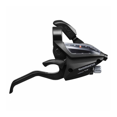 Levier-manette vtt shimano stef500 droit 7v. noir pour frein v-brake 2 doigts