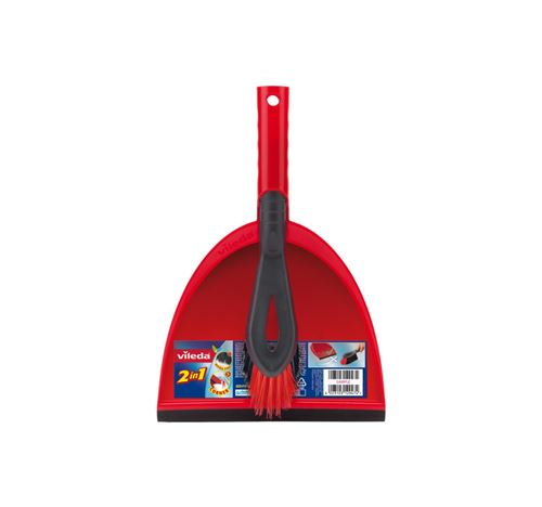 Vileda Noir 141743 Pelle À Poussières Et Ensemble De Pelles À Poussières Rouge Ensemble Balai Et Baleyette - Image 1