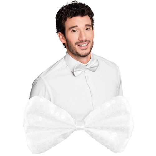 nud papillon blanc paillettes adulte