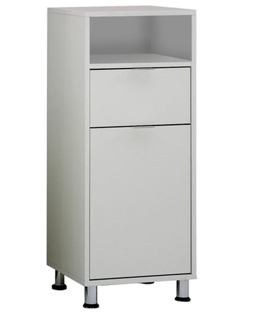 Commode de salle de bain coloris blanc - L.37 x H.90,5 x P.33 cm -PEGANE-