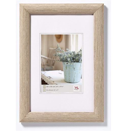 Cadre arrondi en bois - Intérieur - 15 x 20 cm - Beige