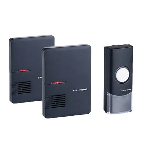 Grundig Noir Sonnette Sans Fil Avec 2 Récepteurs - Image 1