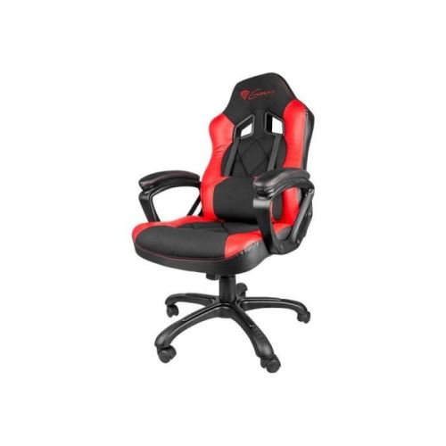 Natec Genesis SX33 Chaise de jeu accoudoirs en forme d'anneau pivotant cuir écologique, Nylon noir, rouge
