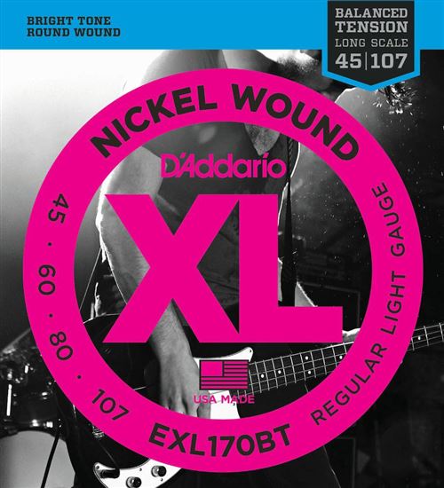 Daddario D'addario And Co Exl170bt Nickel Wound Long Scale Regular Light 45-107 Cordes Guitares Basses 4
