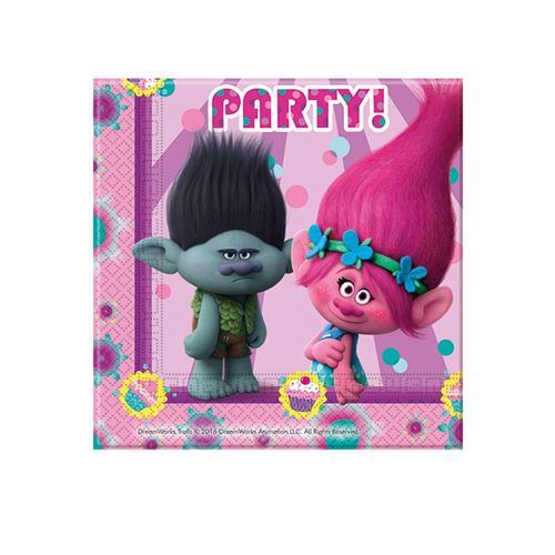 20 serviettes en papier trolls  33 cm