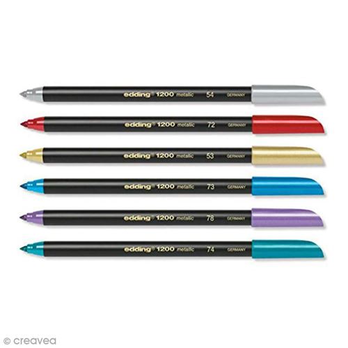 edding 1200 feutre de coloriage métallique - or - 1 stylo - pointe