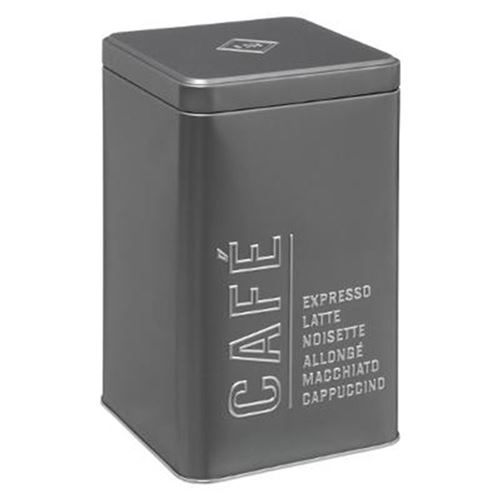 Boîte à Café Relief V 18cm Gris