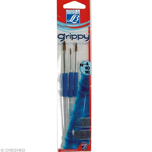 Pinceau Education Grippy Poil de Poney - Lot de 3 - N° 4,10 et 16