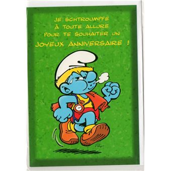 Carte D Anniversaire Schtroumpf 28 Jeux D Eveil Achat Prix Fnac