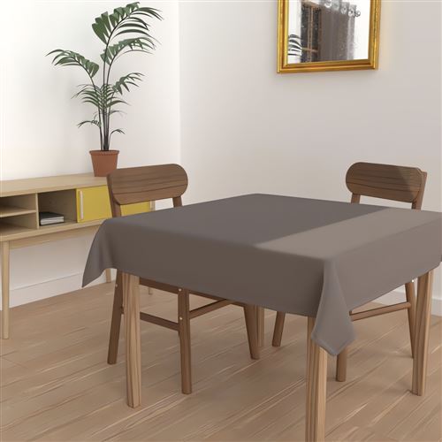 Nappe carré anti-tâches Alix - L 180 x l 180 cm - Marron