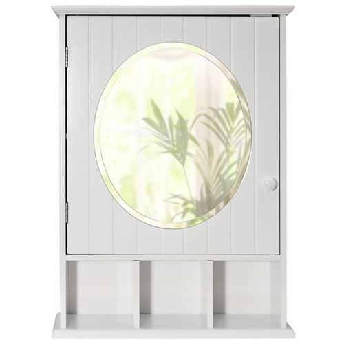 Watsons - NEW ENGLAND - Cabinet armoire murale salle de bain miroir - blanc