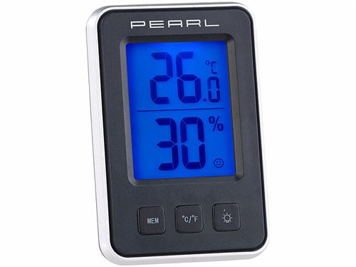 Pearl : Thermomètre / hygromètre numérique avec grand écran LCD lumineux
