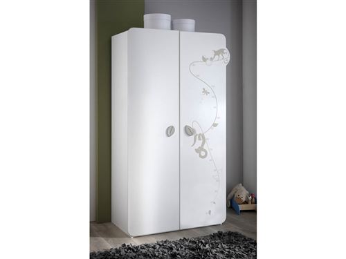 Jungle Armoire Bebe 2 Portes Blanche Armoire Bebe Achat Prix Fnac