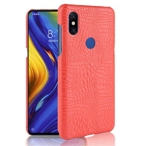 Etui en PU enduit de crocodile rouge pour votre Xiaomi Mi Mix 3