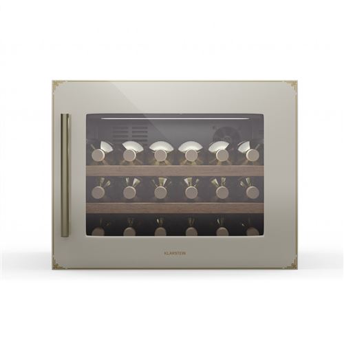 Cave à vin Klarstein Vinsider Victoria 28 bouteilles tactile Protection UV LED silencieuse 2 étagères Crème