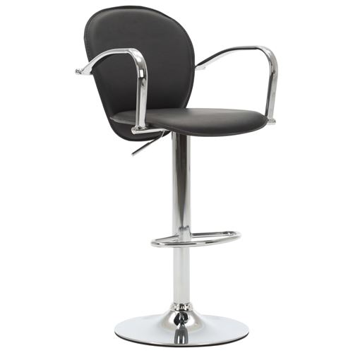 vidaXL Tabouret de bar avec accoudoir Noir Similicuir
