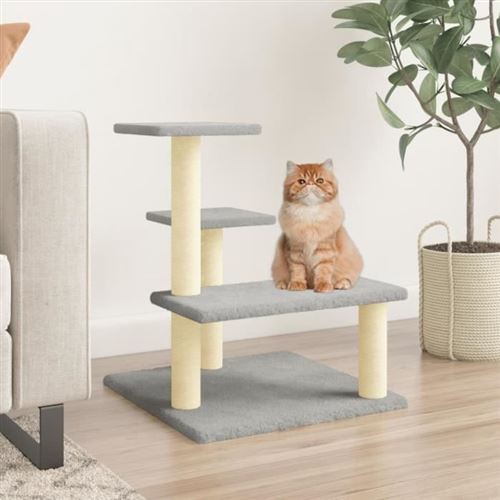 VIDAXL - Arbre à chat - Griffoirs en sisal - 61 cm - Gris clair - Image 3