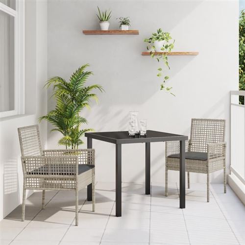 Vidaxl Gris/Clair Chaises De Jardin 2 Pièces - Poly Rattan - Image 3