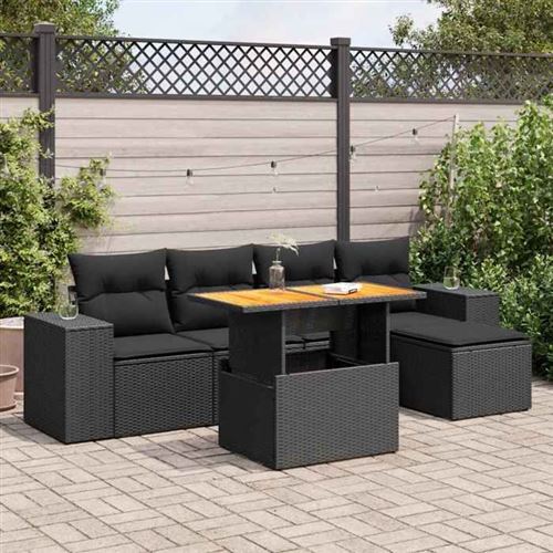 VIDAXL - Salon de jardin modulable - Résine tressée - 4 personnes - Noir - Image 2
