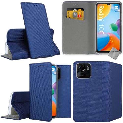 Housse étui à Clapet Pour Xiaomi Redmi 10C - Style Bookstyle Flip - Bleu - Matière TPU - Neuf Sous Blister