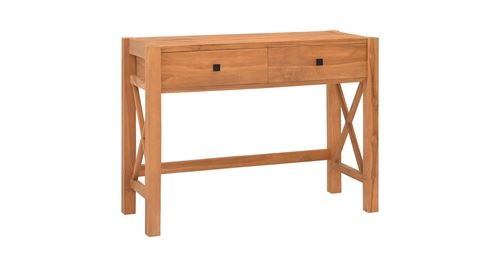 Bureau avec 2 tiroirs 100x40x75 cm bois de teck recyclé