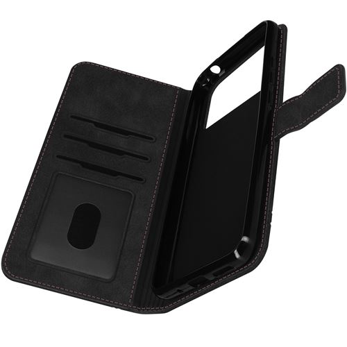 Étui pour Xiaomi Poco C40 Motif Smile Portefeuille Fonction Support Vidéo Avizar Noir