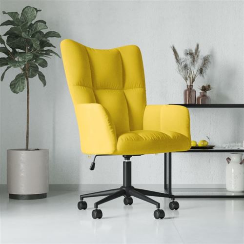 Vidaxl Jaune Fauteuil De Relaxation - Moutarde Velours - Image 3