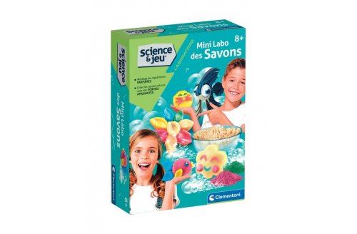 Mini laboratoire des savons  science - kit fabrication  creation diy - savons colores et parfumes - set jeu educatif creatif et carte
