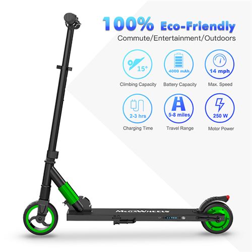 Trotinette Electrique 6 Pounces MEGAWHEELS S1 Vitesse Maximale 23km/h 5.0AH-Couleur Vert
