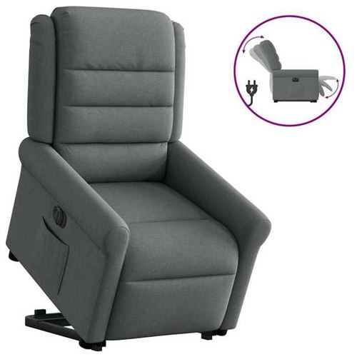 Non Communiqué Gris Vidaxl Stoel Électrique Réglable Tissu Foncé