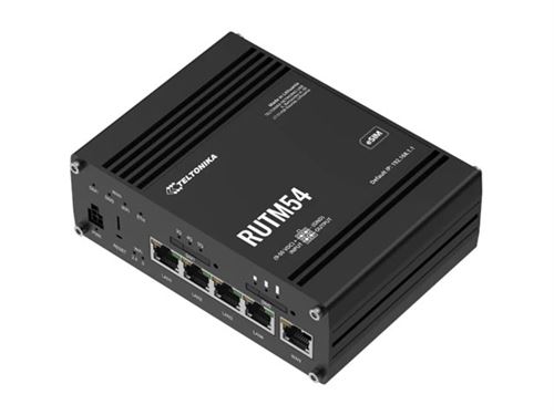 Non Communiqué Teltonika Rutm54 - Routeur Sans Fil - Wwan Commutateur 4 Ports - 1Gbe, Ppp Bi-Bande - 5G, 4G, 3G - Montage Sur Rail Din, Montable En Surface, Fixation Murale